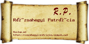 Rózsahegyi Patrícia névjegykártya
